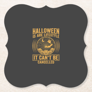 Halloween Lifestyle Bat Spider Web Design_1 Paper Coaster