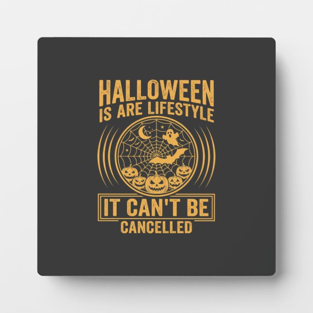 Halloween Lifestyle Bat Spider Web Design_1 Plaque (Front)