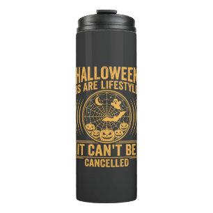 Halloween Lifestyle Bat Spider Web Design_1 Thermal Tumbler