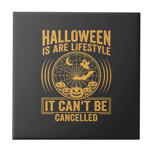 Halloween Lifestyle Bat Spider Web Design_1 Tile (Front)