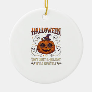 Halloween Lifestyle Pumpkin Sunglasses Witch Hat G Ceramic Tree Decoration