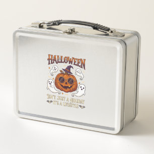 Halloween Lifestyle Pumpkin Sunglasses Witch Hat G Metal Lunch Box