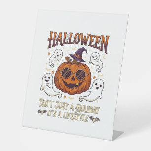 Halloween Lifestyle Pumpkin Sunglasses Witch Hat G Pedestal Sign