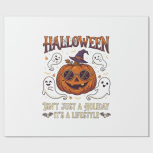 Halloween Lifestyle Pumpkin Sunglasses Witch Hat G Wrapping Paper