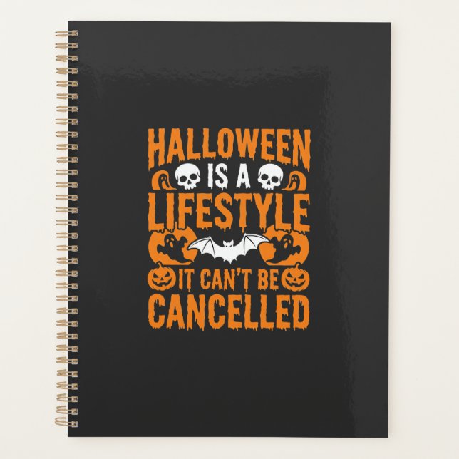Halloween Lifestyle Spooky Bat Pumpkin Design Planner (Front)