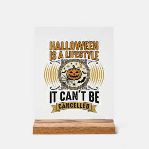 Halloween Lifestyle Vintage Pumpkin Typography Des Acrylic Sign