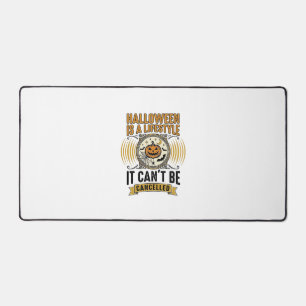 Halloween Lifestyle Vintage Pumpkin Typography Des Desk Mat