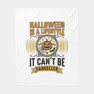 Halloween Lifestyle Vintage Pumpkin Typography Des Fleece Blanket