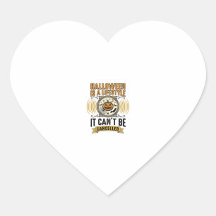 Halloween Lifestyle Vintage Pumpkin Typography Des Heart Sticker