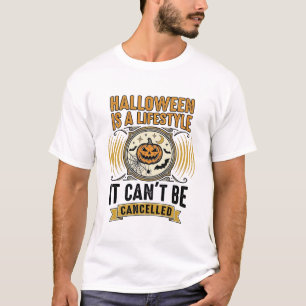 Halloween Lifestyle Vintage Pumpkin Typography Des T-Shirt