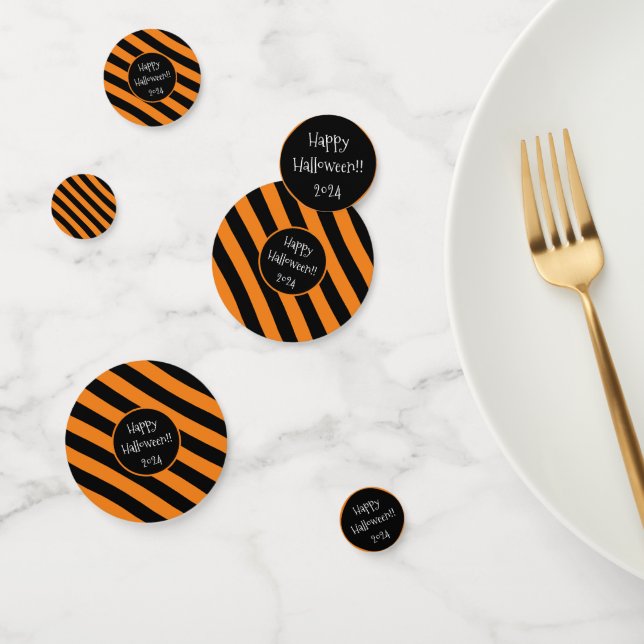 Halloween Lines Paper Plates Confetti (Group)