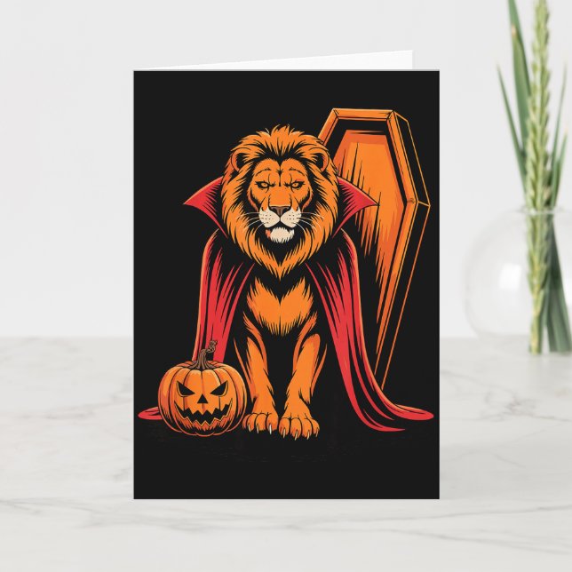 Halloween Lion Coffin Lions  Card (Front)