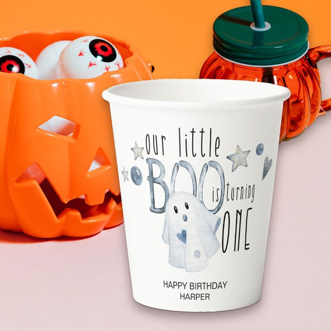 Halloween Little Boo 1st Birthday Party Paper Cups (Halloween 1st Birthday Party paper cups)