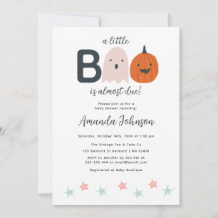 Halloween Little Boo Baby Girl Shower Invitation
