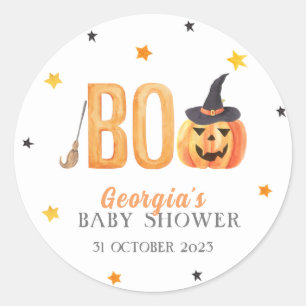 Halloween Little BOO Baby Shower Classic Round Sticker