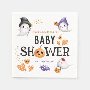 Halloween Little Boo Baby Shower Cute Ghosts  Napkin