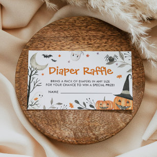 Halloween Little Boo Baby Shower Diaper Raffle Enclosure Card