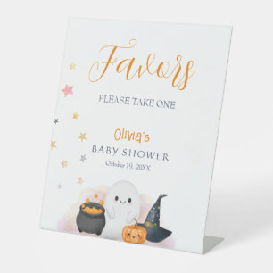Halloween Little Boo Baby Shower Favours party  Pedestal Sign