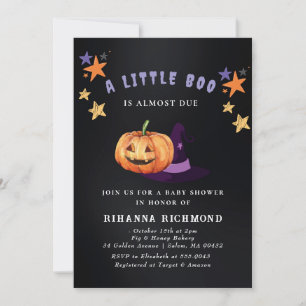 Halloween  Little Boo Baby Shower Invitation 