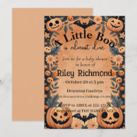 Halloween Little Boo Baby Shower Invitation