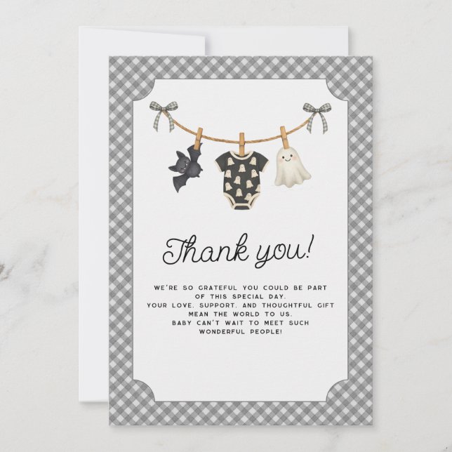 Halloween Little Boo Baby Shower Thank You Card (Front)