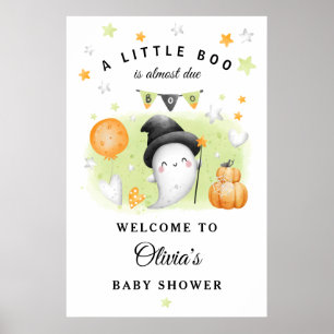 Halloween Little Boo Baby Shower Welcome Sign