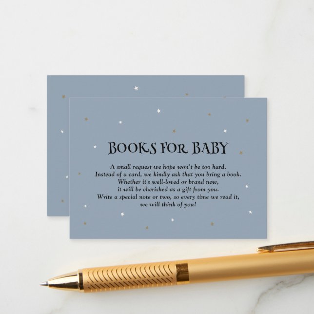 Halloween Little Boo Blue Books For Baby Enclosure Card (Front/Back In Situ)