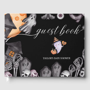Halloween Little Boo Cute Ghost Baby Shower Fall Guest Book