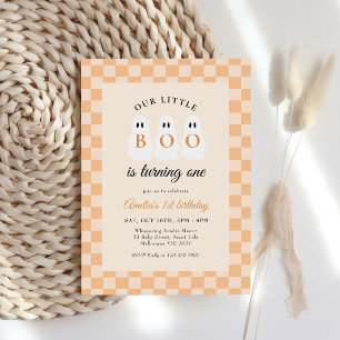 Halloween Little Boo Ghost 1st Birthday Invitation