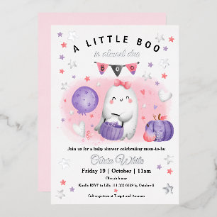 Halloween Little Boo Girl Pink Purple Baby Shower