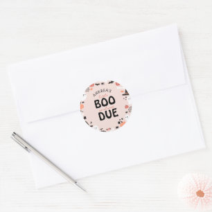 Halloween Little Boo is Almost Due Baby Shower Classic Round Sticker