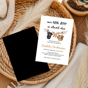 halloween Little Boo Is Almost Due baby shower Invitation