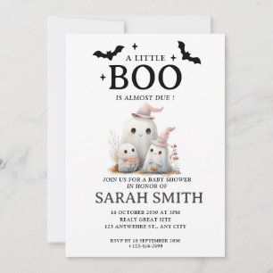 Halloween Little Boo is Almost Due Baby Shower Invitation
