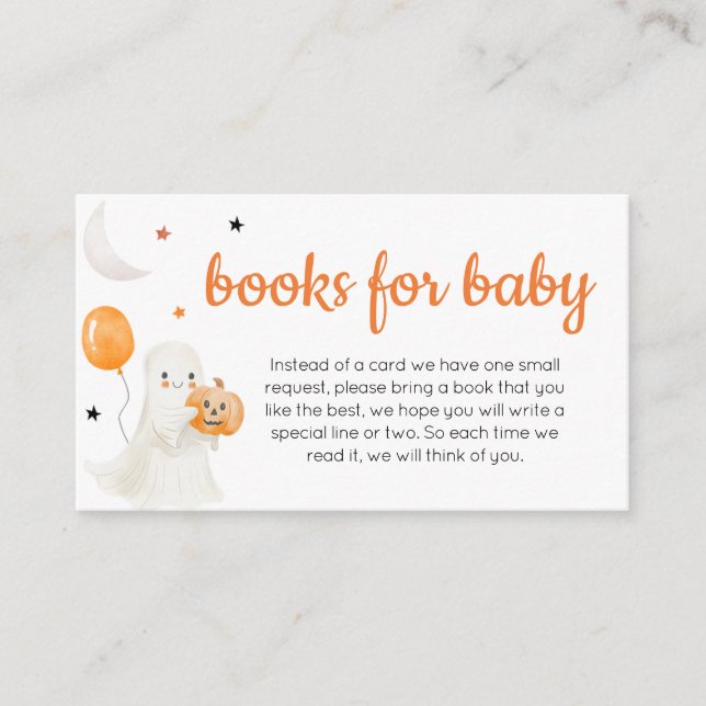 Halloween Little Boo is Almost Due Books for Baby Enclosure Card (Front)