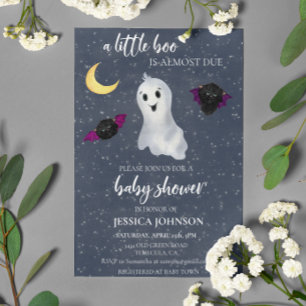Halloween Little Boo Starry Night Cute Invitation
