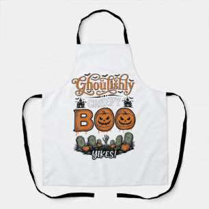 Halloween Little Boo Yah Cute Spooky Vector Design Apron