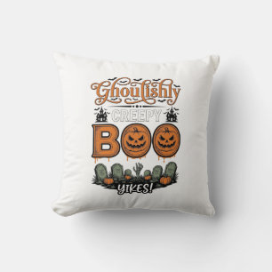 Halloween Little Boo Yah Cute Spooky Vector Design Cushion