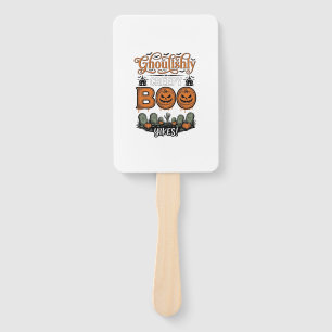 Halloween Little Boo Yah Cute Spooky Vector Design Hand Fan