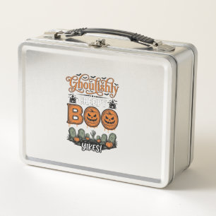 Halloween Little Boo Yah Cute Spooky Vector Design Metal Lunch Box