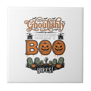 Halloween Little Boo Yah Cute Spooky Vector Design Tile