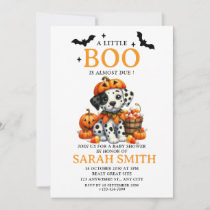 Halloween Little Dog Boo is Almost Due Baby Shower Invitation