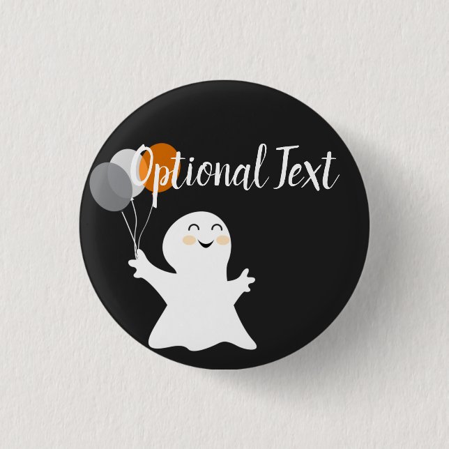 Halloween Little Ghost with Balloons  3 Cm Round Badge (Front)