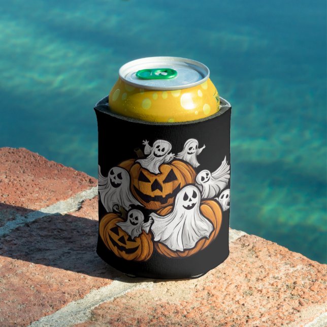 Halloween: Little Ghosts with Pumpkins -  Can Cooler (In Situ Pool)