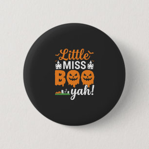 Halloween Little Miss Boo Yah Pumpkin Design_1 6 Cm Round Badge