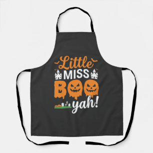 Halloween Little Miss Boo Yah Pumpkin Design_1 Apron