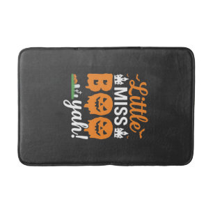 Halloween Little Miss Boo Yah Pumpkin Design_1 Bath Mat