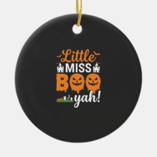 Halloween Little Miss Boo Yah Pumpkin Design_1 Ceramic Tree Decoration