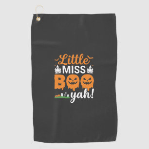 Halloween Little Miss Boo Yah Pumpkin Design_1 Golf Towel
