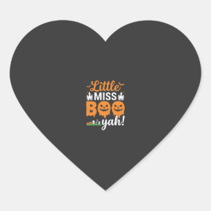 Halloween Little Miss Boo Yah Pumpkin Design_1 Heart Sticker