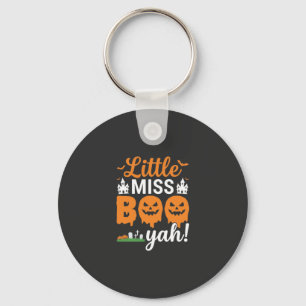 Halloween Little Miss Boo Yah Pumpkin Design_1 Key Ring
